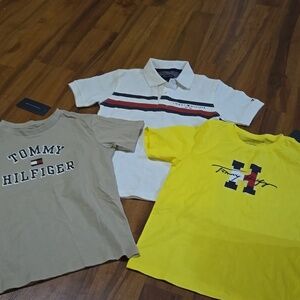 Tommy Hilfiger Kids' Bundle Tan, White, and Yellow Tees Size 5 NWT